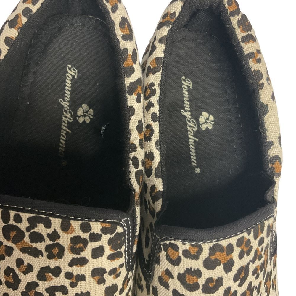 Tommy Bahama Leopard Tan Black Animal Print Slip-On Sneaker Size 8.5‎ Round Toe - Picture 3 of 10